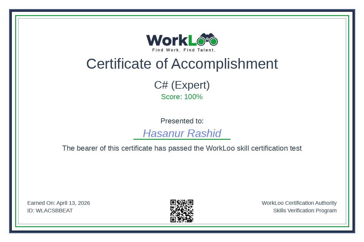 Certificate - C# (Expert)