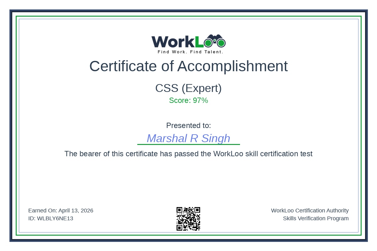 Certificate - CSS (Expert)
