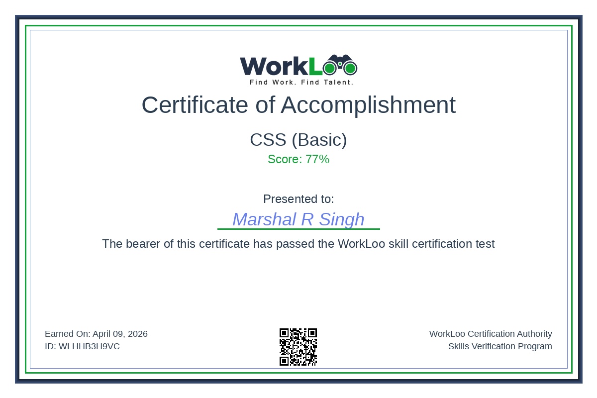 Certificate - CSS (Basic)