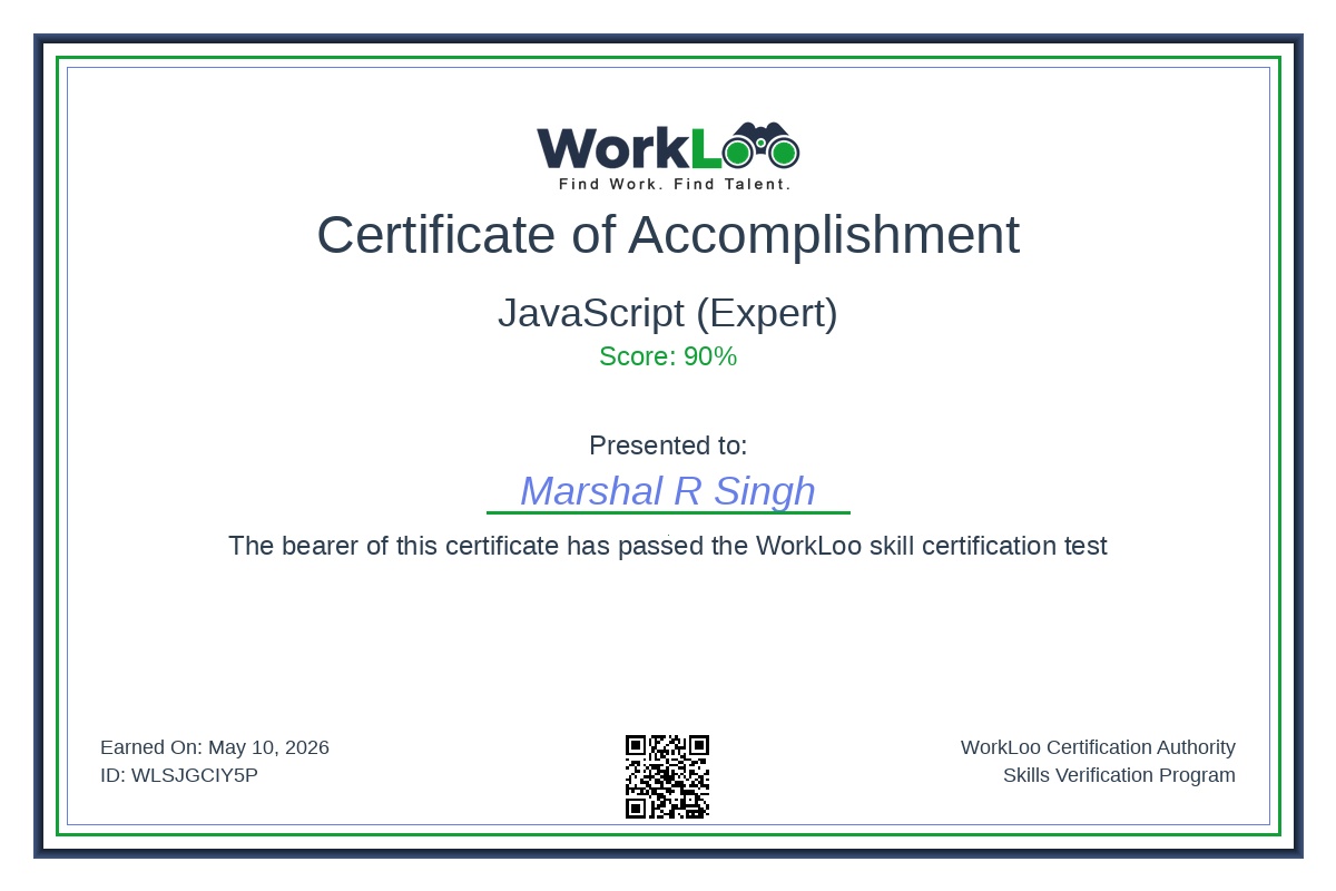 Certificate - JavaScript (Expert)